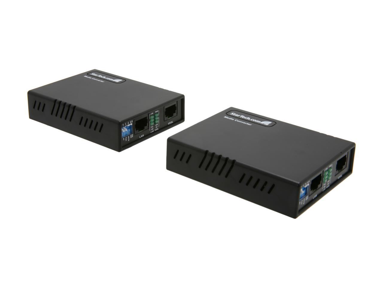 StarTech 10/100 VDSL2 Ethernet Extender Kit over Single Pair Wire - Extend your 10/100Mbps network by up to 1km over Ethernet or RJ11 phone lines - ethernet extender - lan extender - ethernet over phone -network extender -short haul modem