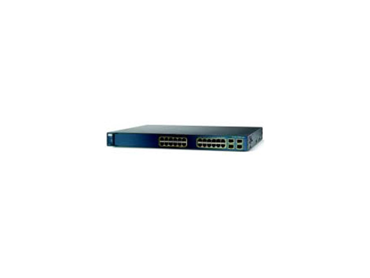 CISCO CATALYST 3560 WS-C3560G-24TS-E 10/100/1000Mbps Switch 24 Ethernet 10/100/1000 ports and 4 SFP-based Gigabit Ethernet ports Up to 12,000 MAC Address Table 128 MB DRAM32 MB Flash memory Buffer Memory