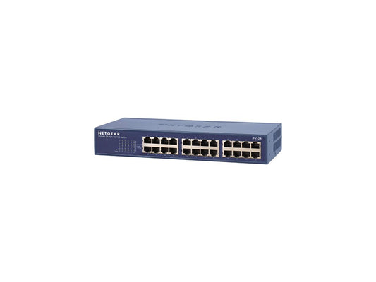 NETGEAR 24-Port Fast Ethernet 10/100 Unmanaged Switch (JFS524) - Desktop/Rackmount, and ProSAFE Protection