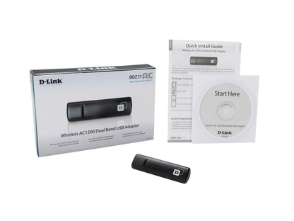 D-Link Wireless Dual Band AC1200 Mbps USB Wi-Fi Network Adapter (DWA-182)