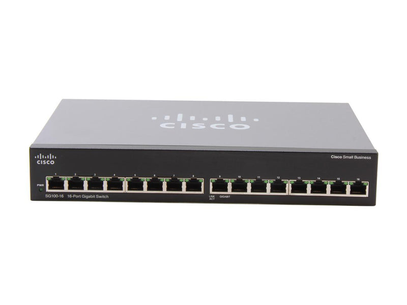 Cisco Small Business 100 Series SG100-16-NA Unmanaged 16-Port Gigabit Switch