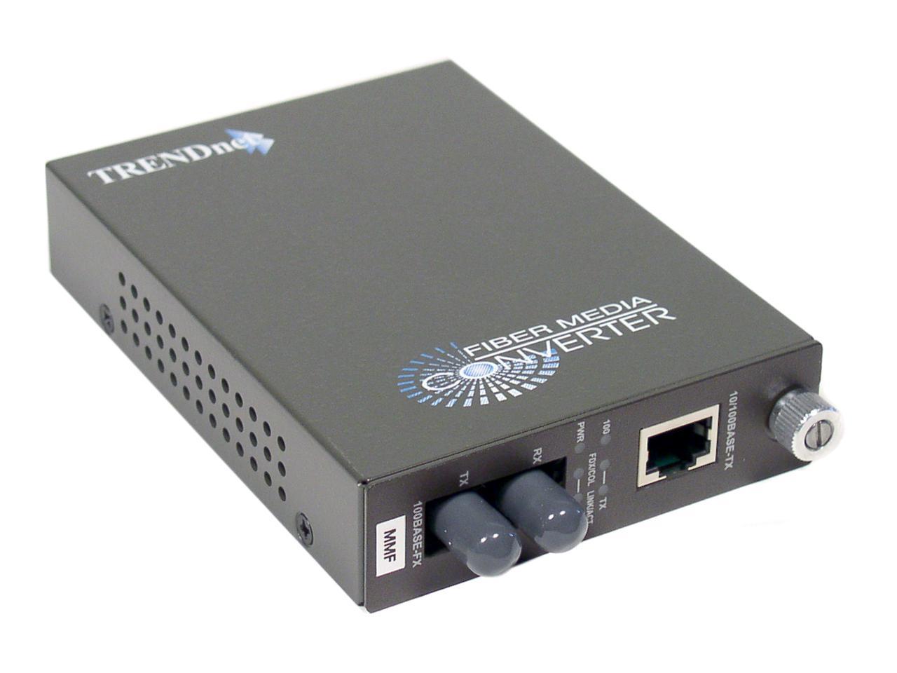 TRENDnet TFC-110MST Fiber Media Converter 100M, 200M(Full-Duplex) 1 x 10/100Base-TX 1 x 100Base-FX