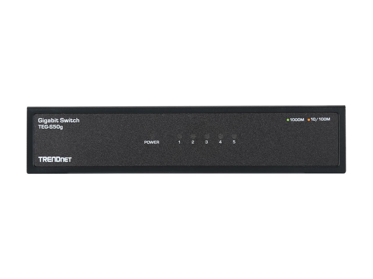 TRENDnet TEG-S50G Unmanaged 5-Port Gigabit GREENnet Switch. Limited Life Time Warranty