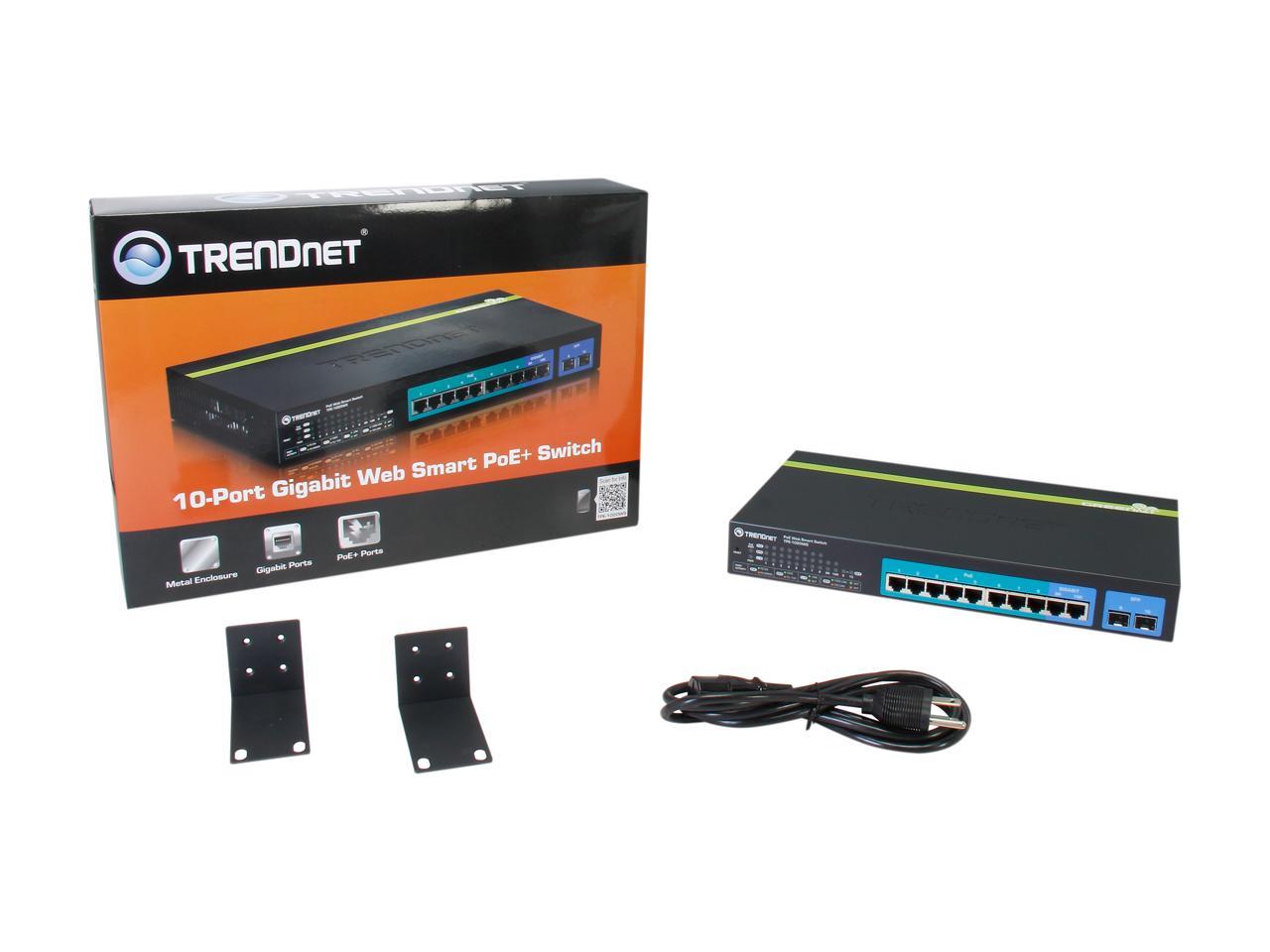 TRENDnet TPE-1020WS 10-Port Gigabit Web Smart PoE+ Switch. Limited Life Time Warranty