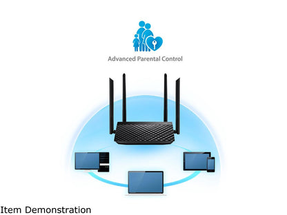 ASUS RT-AC1200GE AC1200 Dual Band WiFi Router, Parental Control, MU-MIMO, 4 x Gigabit LAN ports, VPN, Gaming & 4K Streaming