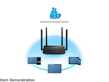 ASUS RT-AC1200 V2 AC1200 Dual Band WiFi Router, Easy 3-step setup, 4 LAN ports, Gaming & Streaming