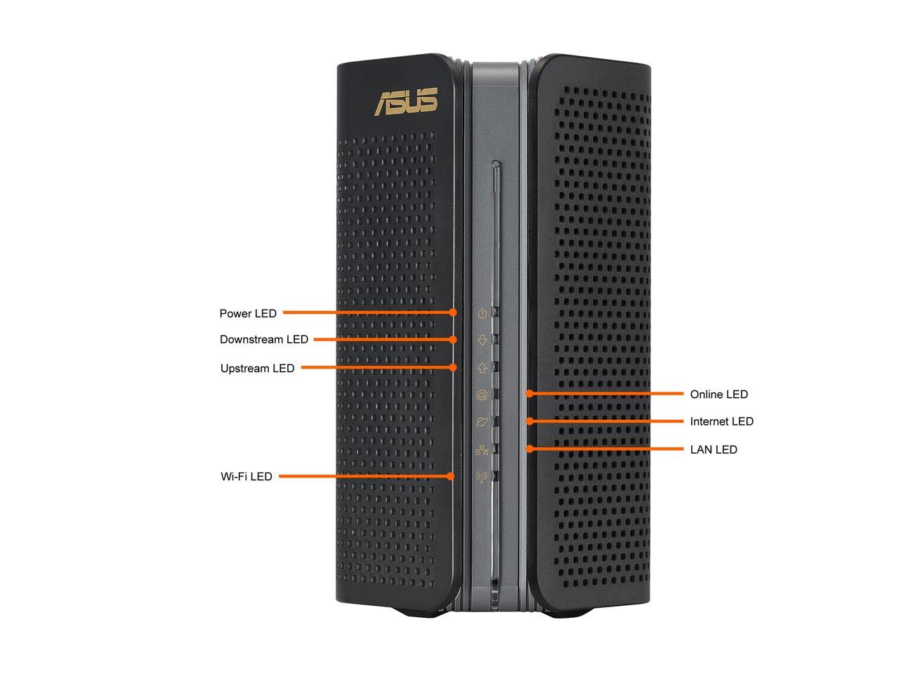 ASUS AX6000 WiFi 6 Cable Modem Wireless Router Combo (CM-AX6000) - Dual Band, DOCSIS 3.1, Gigabit Internet Support, Approved by Comcast Xfinity and Spectrum, 160MHz Bandwidth, 4K Video Playback, OFDMA, MU-MIMO