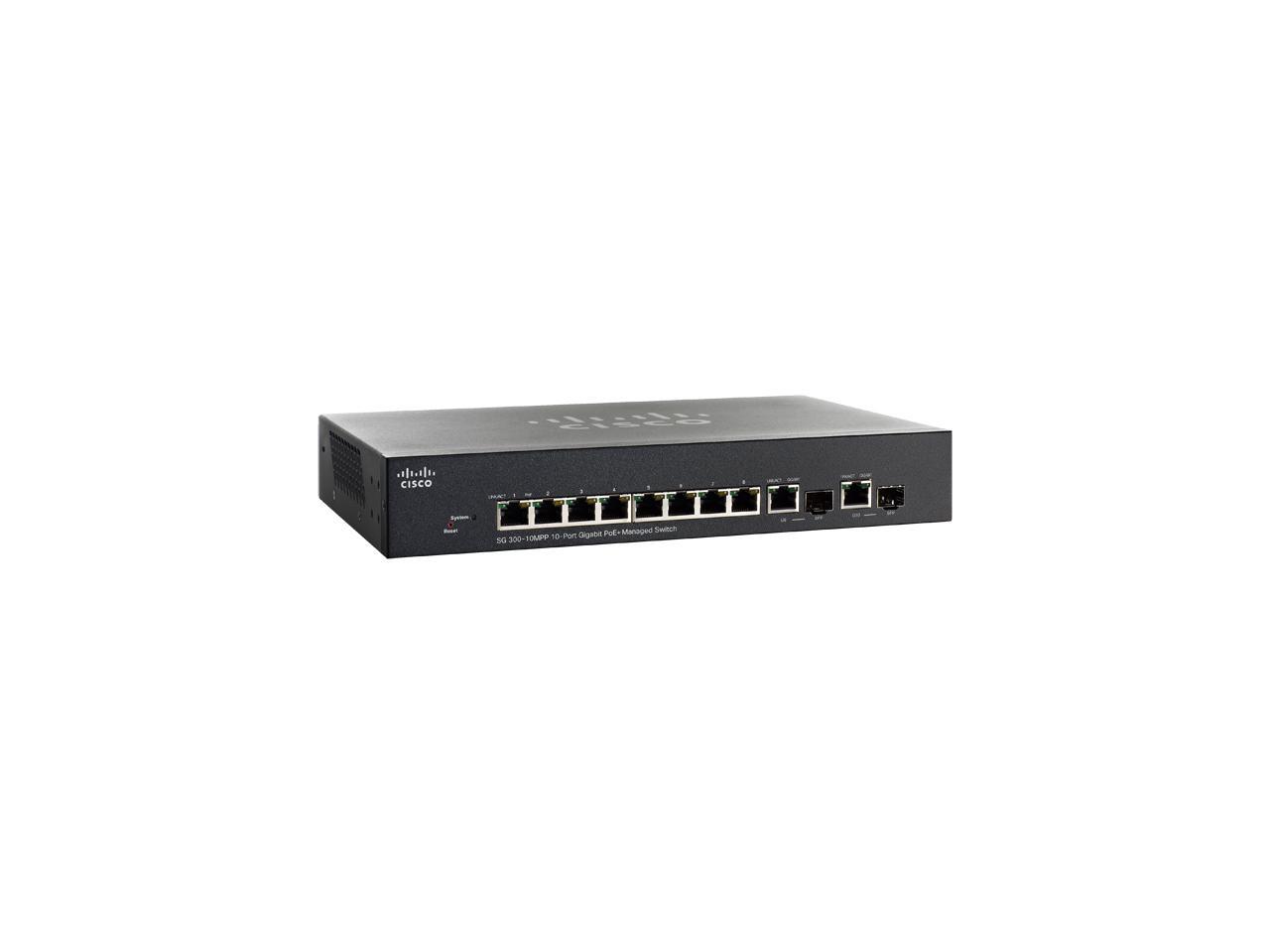 Cisco SG300-10MPP 10-Port Gigabit Max PoE+ Managed Switch