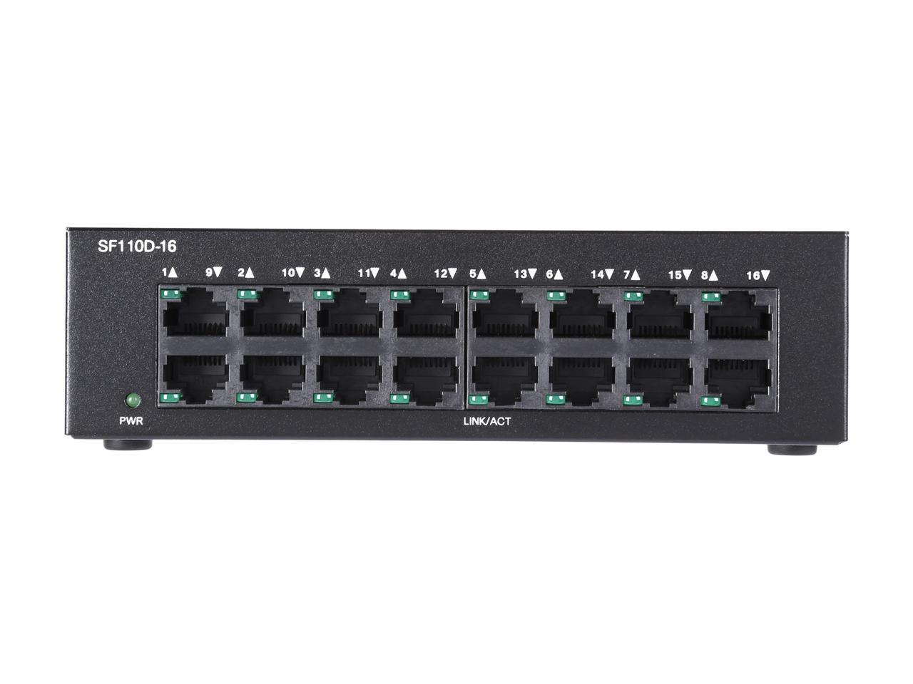 CISCO SF110D-16 16-Port 10/100 Unmanaged Desktop Switch