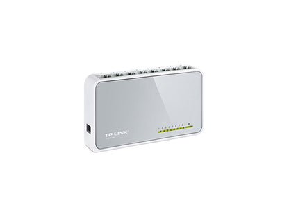 TP-Link 8 Port 10/100Mbps Fast Ethernet Switch | Desktop Ethernet Splitter | Ethernet Hub | Plug and Play | Fanless Quiet | Desktop Design | Green Technology | Unmanaged (TL-SF1008D)