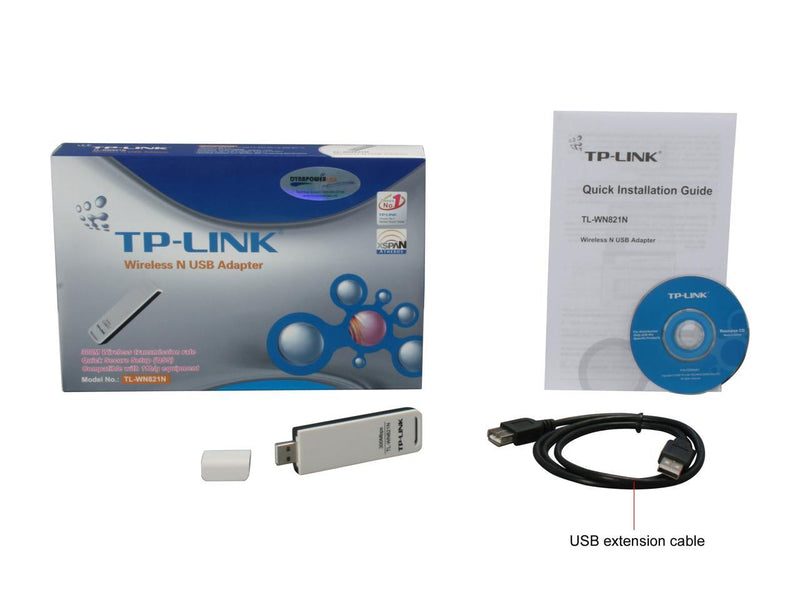 TP-LINK TL-WN821N Wireless N300 USB Adapter, 300 Mbps, w/ WPS Button IEEE 802.1b/g/n, WEP / WPA / WPA2, Plug & Play in Windows 10 (32 bit & 64 bit)