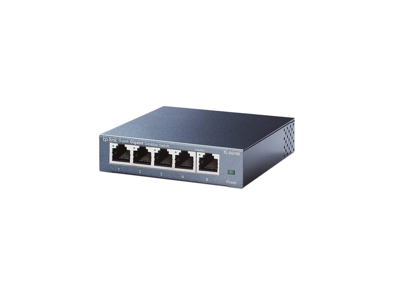 TP-Link 5 Port Gigabit Ethernet Network Switch - Ethernet Splitter | Plug & Play | Fanless | Sturdy Metal w/ Shielded Ports | Traffic Optimization | Unmanaged | Limited Lifetime Protection(TL-SG105)