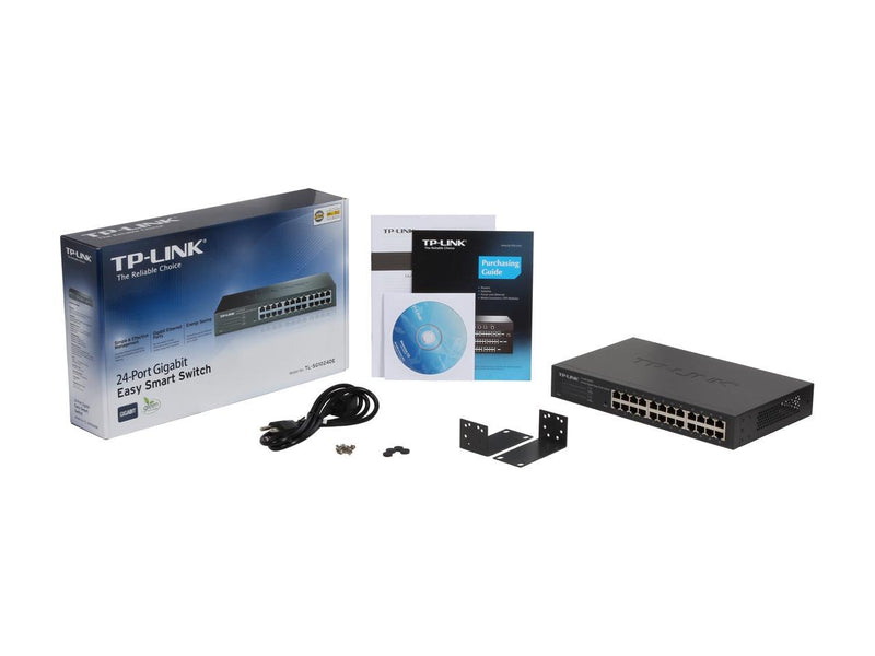 TP-Link 24 Port Gigabit Switch | Easy Smart Managed | Plug & Play | Lifetime Protection | Desktop/Rackmount | Sturdy Metal w/ Shielded Ports | Support QoS, Vlan, IGMP & Link Aggregation (TL-SG1024DE)