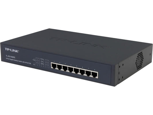 TP-LINK TL-SG1008PE 8-Port Gigabit POE Switch with 8-Port PoE, 802.3af/at, Up to 124W