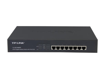 TP-LINK TL-SG1008PE 8-Port Gigabit POE Switch with 8-Port PoE, 802.3af/at, Up to 124W