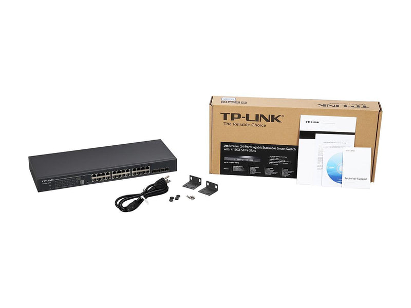 TP-LINK T1700G-28TQ JetStream 24-Port Gigabit Stackable Smart Switch with 4 10GE SFP+ Slots