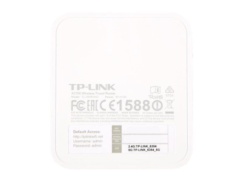 TP-Link TL-WR902AC AC750 Wireless Wi-Fi Travel Router