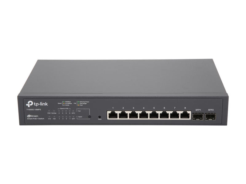 TP-Link 8 Port Gigabit PoE Switch | 8 PoE+ Ports @116W, w/2 SFP slots | Smart Managed | Lifetime Protection | Support L2/L3/L4 QoS, IGMP and Link Aggregation (T1500G-10MPS)