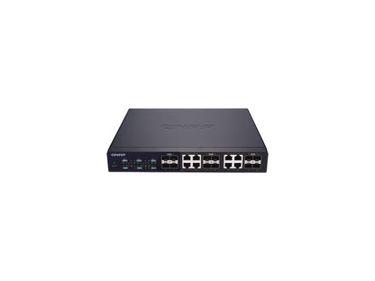 QNAP QSW-1208-8C 12-Port Unmanaged 10 GbE Switch. Twelve 10 GbE SFP+ Ports with Shared Eight 10GBASE-T Ports
