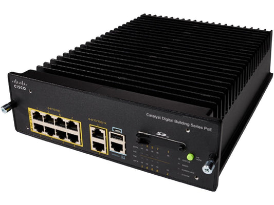 CISCO Catalyst Digital Building Series Switch – 8U, 8 x FE, 480W UPoE, Uplinks: 2 x 1G Copper, LAN Lite (CDB-8U)