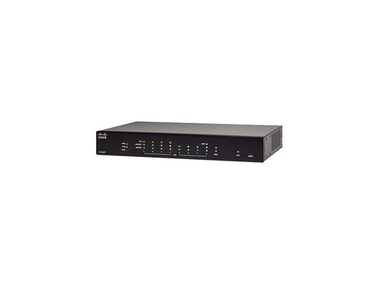 CISCO RV260P-K9-NA RV260 VPN Router 1 x RJ-45 SFP Gigabit combination port WAN Ports 8 x RJ-45 Gigabit Ethernet ports (4 PoE ports with a 60W power budget) LAN Ports