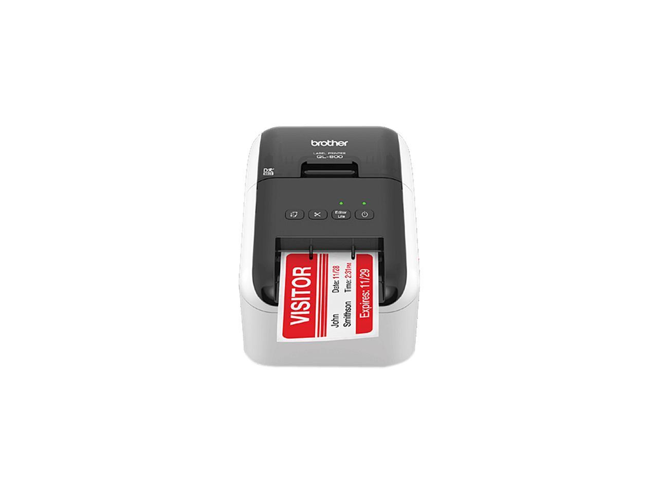 Brother QL-800 2.4" High-speed, Professional Direct Thermal Label Printer, USB, Auto Cutter - White/Black