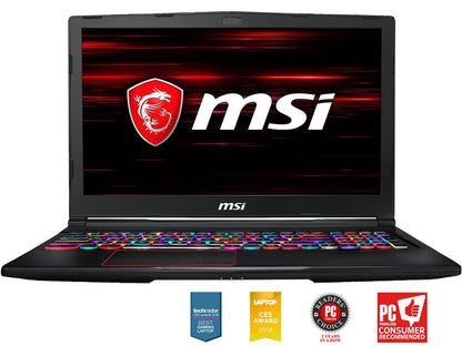 MSI GE Series GE63 Raider RGB-012 15.6" 120 Hz FHD GTX 1060 6 GB VRAM i7-8750H 16 GB Memory 128GB SSD 1TB HDD Windows 10 Home 64-Bit Gaming Laptop