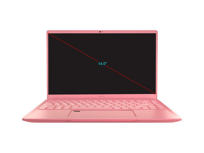 MSI Laptop Prestige 14 A10SC-091 Intel Core i7 10th Gen 10710U (1.10 GHz) 16 GB Memory 512 GB NVMe SSD NVIDIA GeForce GTX 1650 Max-Q 14.0" Windows 10 Pro 64-bit (Limited Edition w/ Pink Carry Bag, Mouse, Rubber Lucky Keychain)