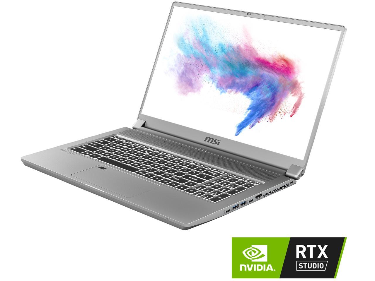 MSI Laptop Creator 17 A10SGS-252 Intel Core i7 10th Gen 10875H (2.30 GHz) 32 GB Memory 2 TB NVMe SSD NVIDIA GeForce RTX 2080 Super Max-Q 17.3" 4K/UHD Mini LED Display Windows 10 Pro 64-bit