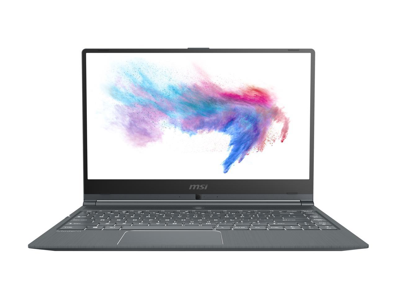 MSI Laptop Modern 14 A10RAS-1031 Intel Core i5 10th Gen 10210U (1.60 GHz) 8 GB Memory 512 GB NVMe SSD NVIDIA GeForce MX330 14.0" Windows 10 Pro 64-bit