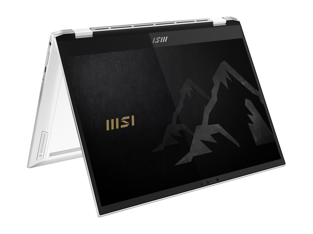 MSI Intel Core i5 11th Gen 1155G7 (2.50GHz) 16GB Memory 512 GB NVMe SSD Intel Iris Xe Graphics 13.4" Touchscreen 1920 x 1200 Convertible 2-in-1 Laptop Windows 10 Home 64-bit Summit E13FlipEvo A11MT-235