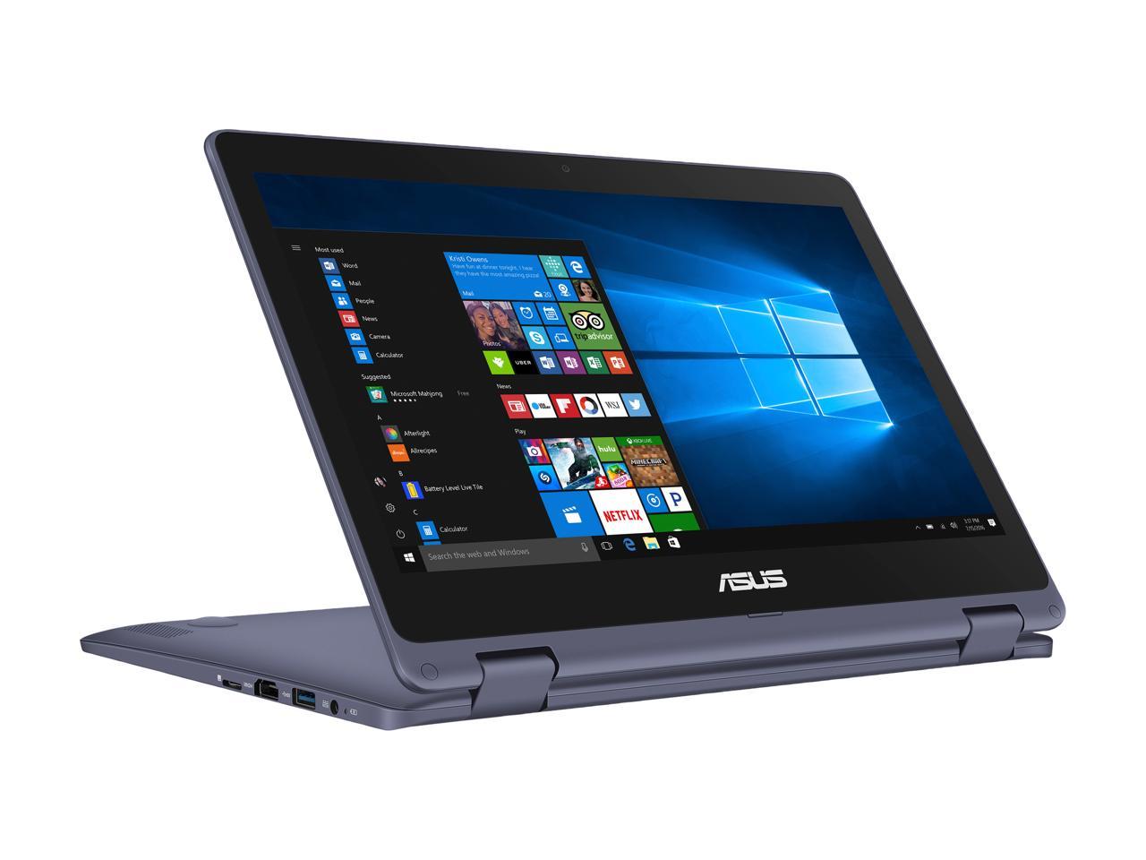 ASUS VivoBook Flip Thin and Lightweight 2-in-1 HD 11.6" HD Touchscreen Laptop, Intel Dual-Core Celeron N3350 Processor, 4 GB DDR3, 64 GB eMMC Storage, Windows 10 in S mode, Office 365 - J202NA-DH01T