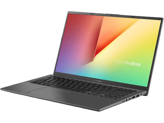 ASUS VivoBook F512 Thin & Light Laptop, 15.6" FHD NanoEdge WideView, AMD R5-3500U, 8 GB DDR4, 128 GB SSD + 1 TB HDD, Backlit KB, Fingerprint, Windows 10, Slate Grey, F512DA-EB55