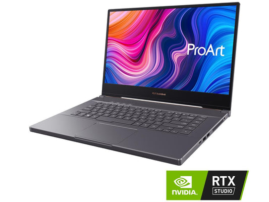ASUS ProArt StudioBook 15 Mobile Workstation Laptop, 15.6" UHD NanoEdge Bezel, Intel Core i7-9750H, 32 GB DDR4, 512GB+512GB RAID-0 SSD, NVIDIA GeForce RTX 2060, Windows 10 Pro, H500GV-XS76, Star Grey