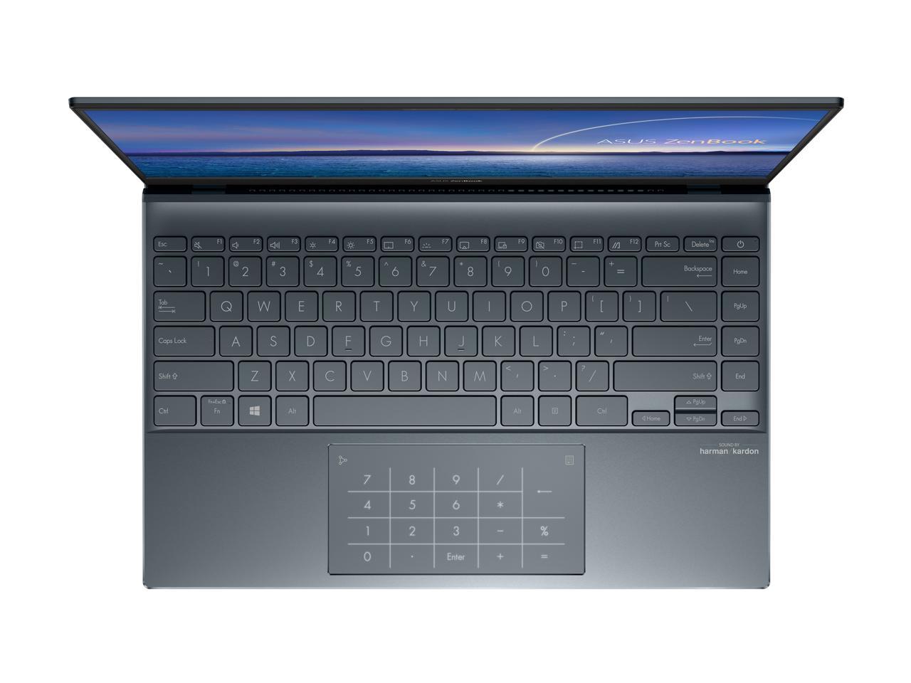 ASUS ZenBook 14 Ultra-Slim Laptop 14" Full HD NanoEdge Bezel Display, Intel Core i5-1035G1, 8 GB RAM, 512 GB PCIe SSD, NumberPad, Thunderbolt 3, Windows 10 Home, Pine Grey, UX425JA-EB51