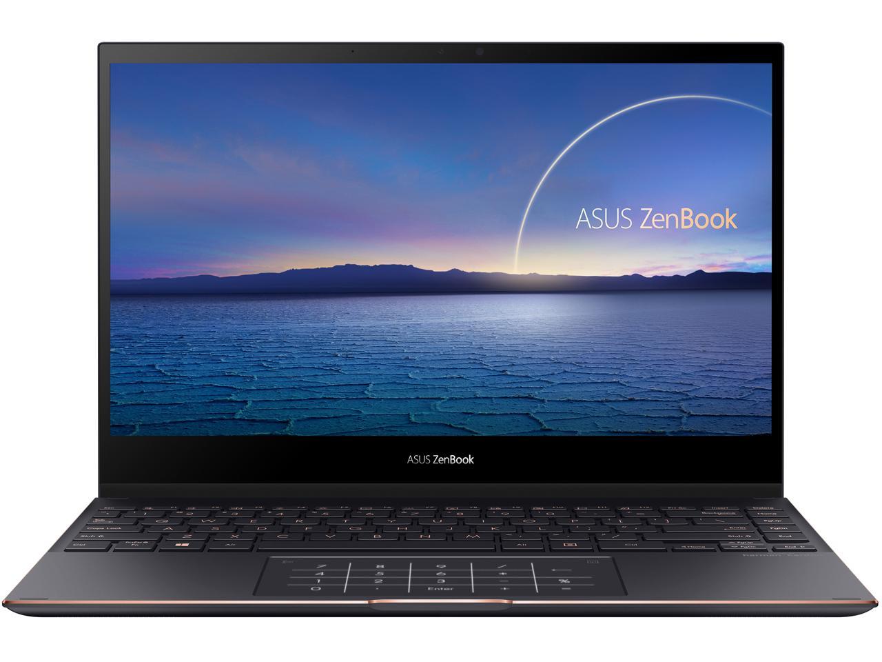 ASUS ZenBook Flip S 13 Ultra Slim Laptop, 13.3" 4K UHD OLED Touch Display, Intel Core i7-1165G7 CPU, Intel Iris Xe, 16 GB RAM, 1 TB SSD, Thunderbolt 4, TPM, Windows 10 Pro, Jade Black, UX371EA-XH77T