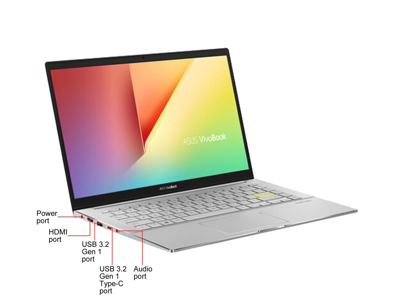 ASUS VivoBook S14 S433 Thin and Light Laptop, 14" FHD Display, Intel Core i5-1135G7 CPU, 8 GB DDR4 RAM, 512 GB PCIe SSD, Thunderbolt 3, Wi-Fi 6, Windows 10 Home, Dreamy White, S433EA-DH51-WH