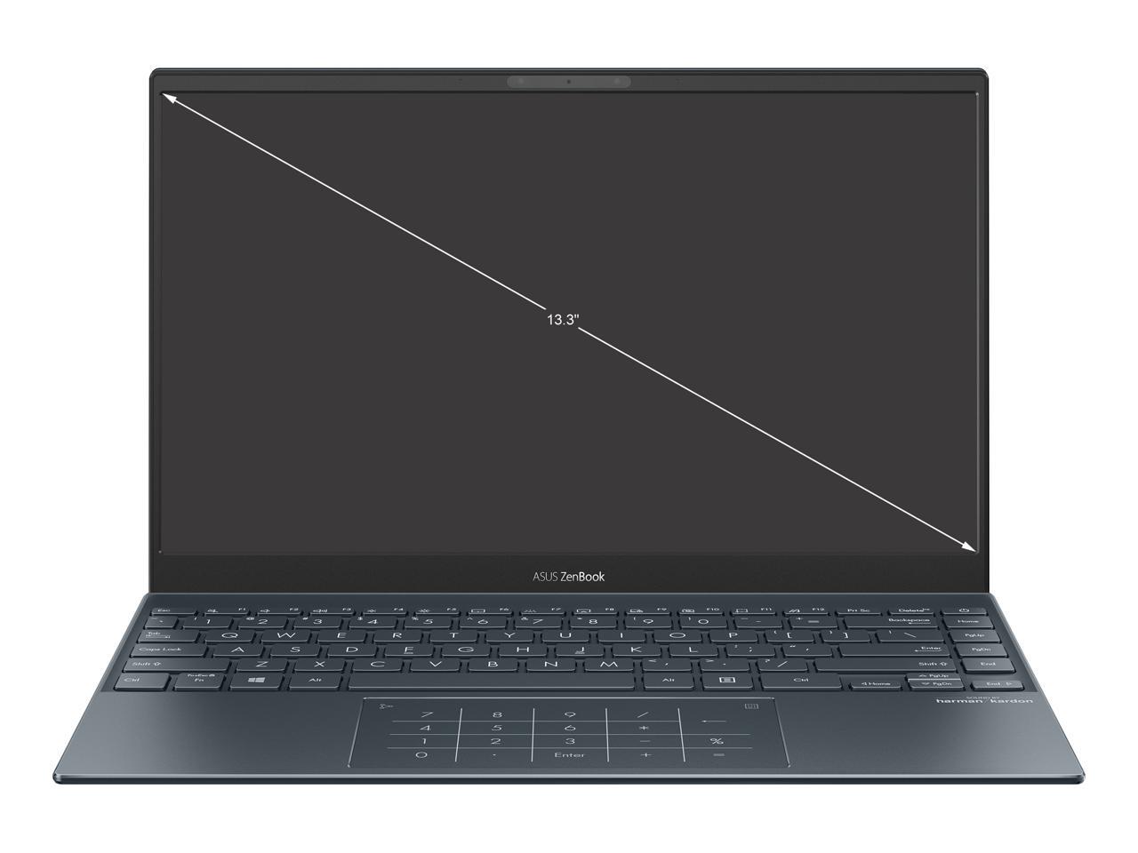 ASUS ZenBook 13 Ultra-Slim Laptop, 13.3" OLED FHD NanoEdge Bezel Display, AMD Ryzen 7 5700U, 8GB LPDDR4X RAM, 512GB PCIe SSD, NumberPad, Wi-Fi 5, Windows 10 Home, Pine Grey, UM325UA-DS71