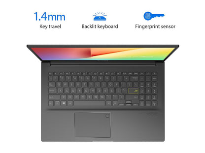 ASUS VivoBook 15 OLED K513 Thin & Light Laptop, 15.6" OLED Display, Intel i7-1165G7 CPU, NVIDIA GeForce MX350, 16GB RAM, 512GB PCIe SSD, Fingerprint Reader, Windows 10 Home, Indie Black, K513EQ-PB79