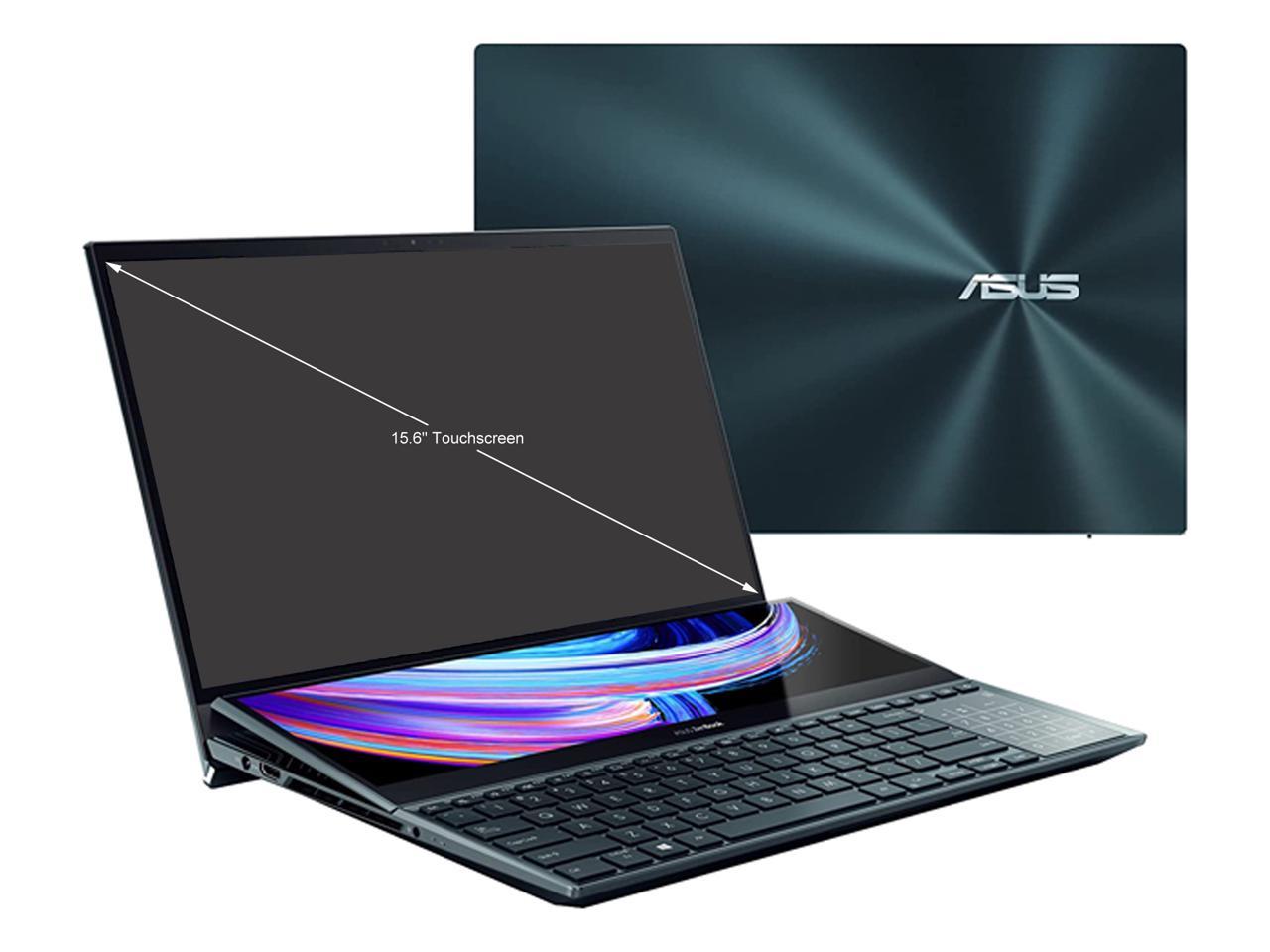 ASUS ZenBook Pro Duo 15 OLED UX582 Laptop, 15.6" OLED FHD Touch Display, Intel Core i9-11900H, 32GB RAM, 1TB SSD, GeForce RTX 3060, ScreenPad Plus, Windows 11 Pro, Celestial Blue, UX582HM-XH96T