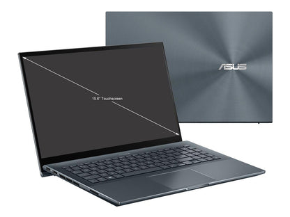 ASUS ZenBook Pro 15 OLED Laptop 15.6" FHD Touch Display, AMD Ryzen 7 5800H CPU, NVIDIA GeForce RTX 3050 Ti GPU, 16GB RAM, 512GB PCIe SSD, Windows 11 Pro, Pine Grey, UM535QE-XH71T