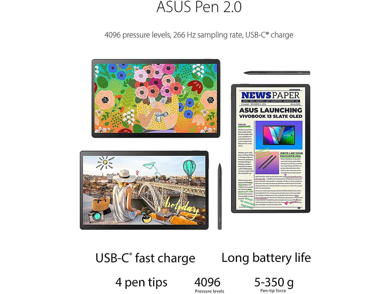 ASUS VivoBook 13 Slate OLED T3300KA-DH21T Intel Pentium Silver N6000 (1.10GHz) 4 GB Memory 128 GB eMMC Intel UHD Graphics 13.3" Touchscreen 1920 x 1080 Detachable 2-in-1 Laptop Windows 11 in S mode