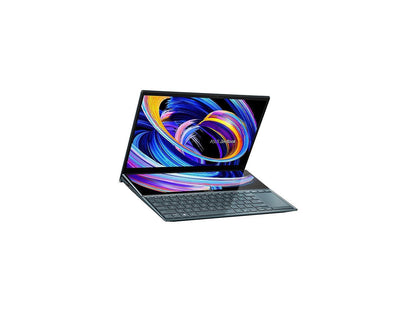 ASUS ZenBook Duo 14 UX482 14â€? FHD NanoEdge Touch Display, Intel Evo Platform, Core i7-1195G7, 8GB RAM, 512GB PCIe SSD, Innovative ScreenPad Plus, Windows 11 Home, Celestial Blue, UX482EAR-DH71T