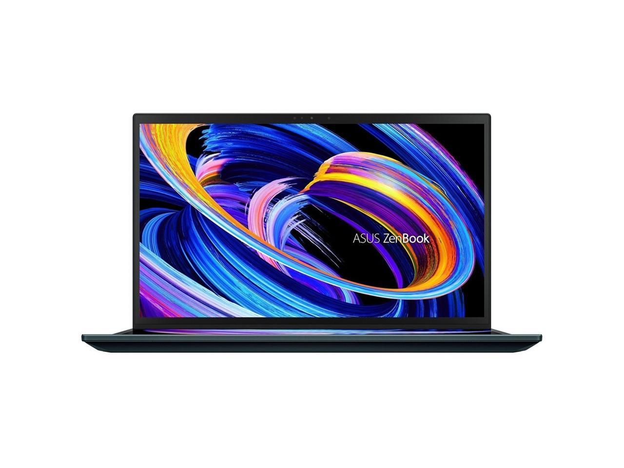 ASUS Laptop ZenBook Pro Duo Intel Core i9 12th Gen 12900H (2.50GHz) 32GB Memory 1 TB PCIe SSD NVIDIA GeForce RTX 3060 Laptop GPU 15.6" 4K / UHD Touchscreen Windows 11 Pro 64-bit UX582ZM-XS99T