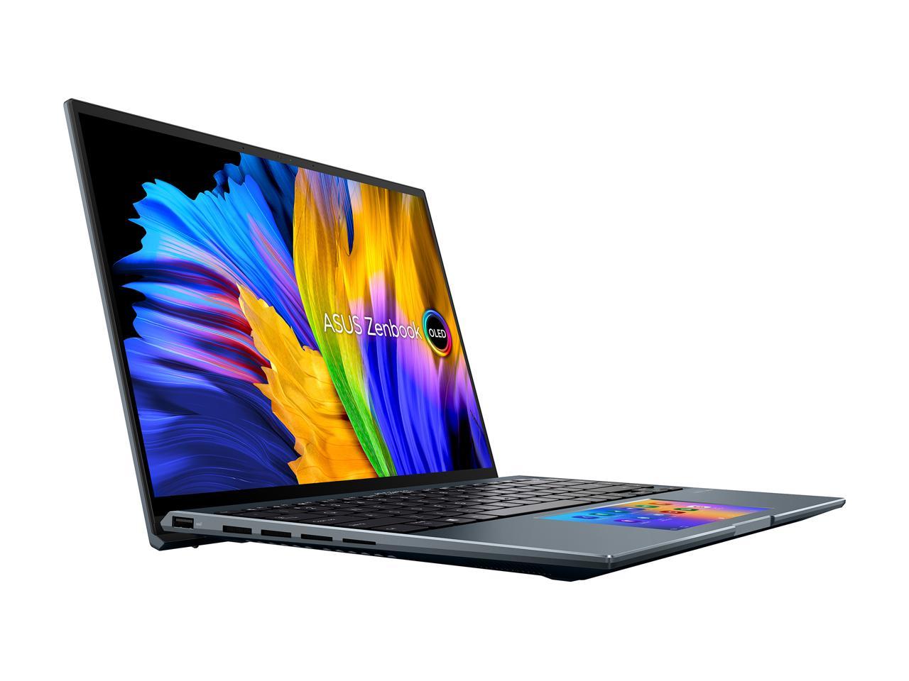 ASUS ZenBook 14X OLED Laptop, 14" 2.8K 16:10 Touch Display, Intel Core i7-1260P CPU, NVIDIA GeForce MX550, 16GB RAM, 512GB SSD, Windows 11 Home, Pine Grey, UX5400ZB-DB74T