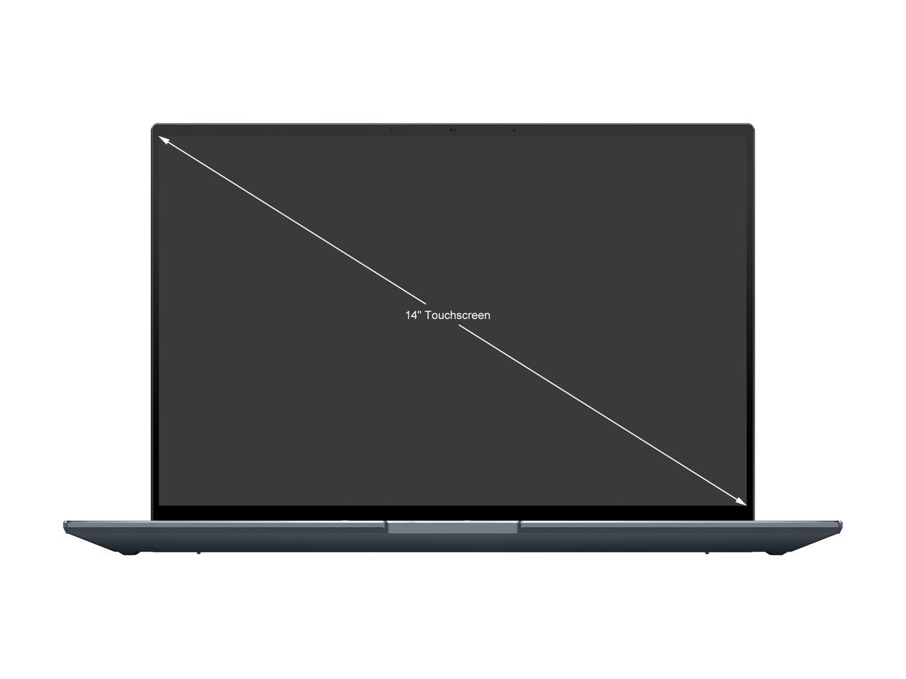 ASUS ZenBook 14X OLED Laptop, 14" 2.8K 16:10 Touch Display, Intel Core i7-1260P CPU, NVIDIA GeForce MX550, 16GB RAM, 512GB SSD, Windows 11 Home, Pine Grey, UX5400ZB-DB74T