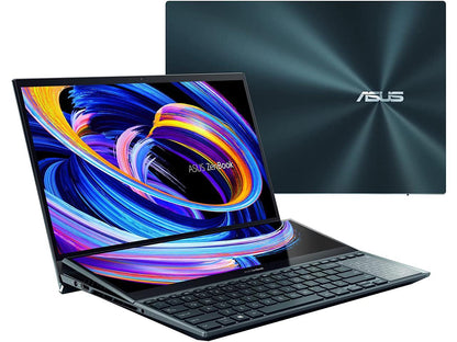 ASUS ZenBook Pro Duo 15.6" OLED 4K Touchscreen Intel Core i9 12th Gen 12900H (2.50GHz) 32GB Memory 1 TB PCIe SSD NVIDIA GeForce RTX 3070 Ti Windows 11 Pro 64-bit UX582ZW-XB99T