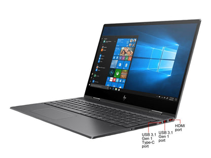 HP ENVY x360 15-dr1076nr Intel Core i7 10th Gen 10510U (1.80 GHz) 12 GB Memory 256 GB PCIe SSD Intel UHD Graphics 15.6" Touchscreen 1920 x 1080 Convertible 2-in-1 Laptop Windows 10 Home 64-bit