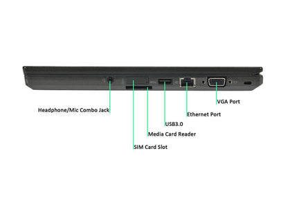 Lenovo Grade B Laptop T440S Intel Core i7 4th Gen 4600U (2.10 GHz) 8 GB Memory 128 GB SSD Intel HD Graphics 4400 14.0" Windows 10 Pro 64-Bit