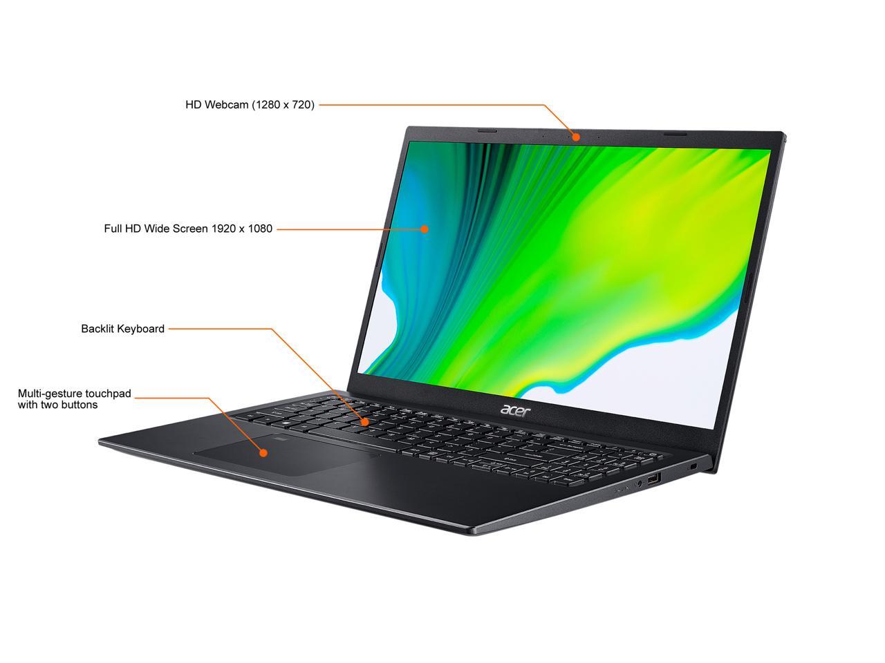 Acer Laptop Aspire 5 Intel Core i7 11th Gen 1165G7 (2.80GHz) 12GB Memory 512 GB PCIe SSD Intel Iris Xe Graphics 15.6" Windows 11 Home 64-bit A515-56-74PH - OEM